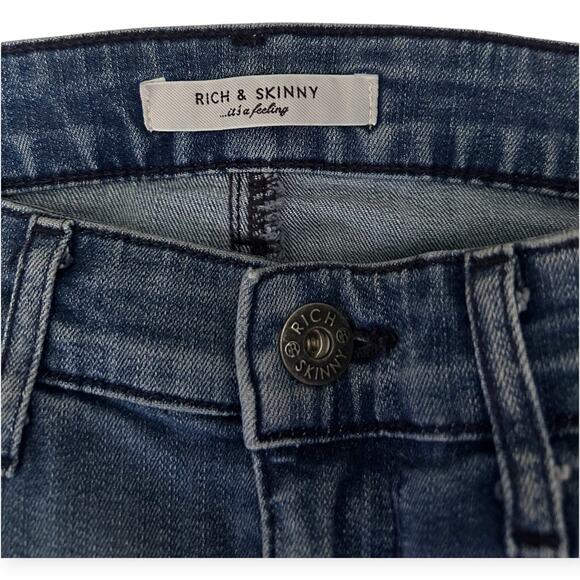 Rich & Skinny Below-Knee Denim Pencil Slit Skirt w/ 5-Pockets | Sz 27 | Retro - Picture 3 of 5